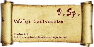 Vági Szilveszter névjegykártya