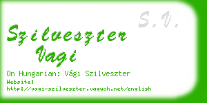 szilveszter vagi business card